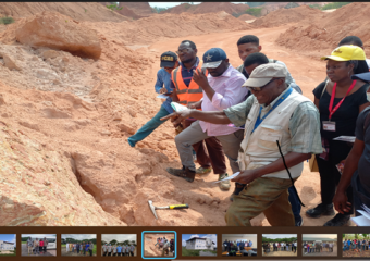 CoE Students with Prof. C.S. Nwajide during Geological Fieldwork
